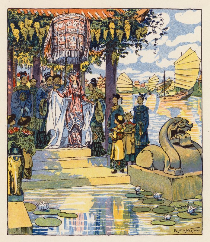 Les Mille et Une Nuits / Las mil y una noches (litografía en color) de Raymond de la Neziere
