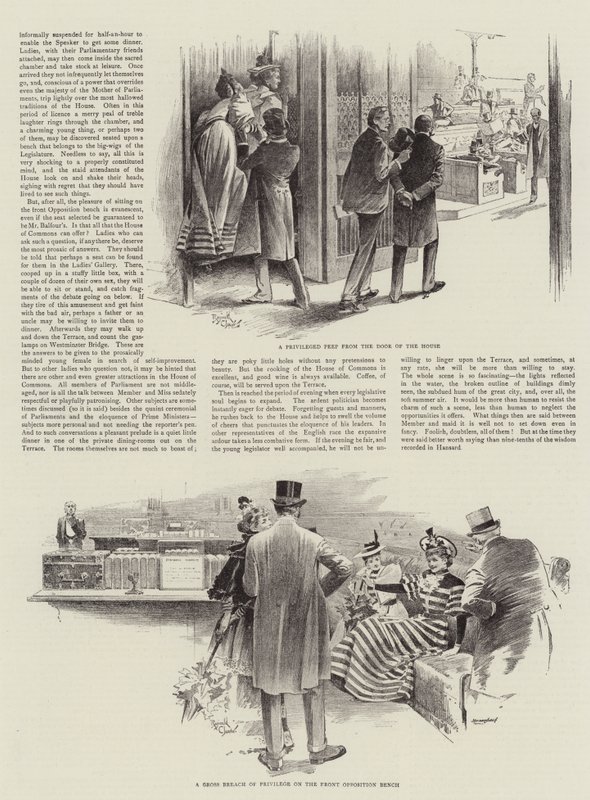 Visitantes en la Cámara de los Comunes (litografía) de Reginald Thomas Cleaver