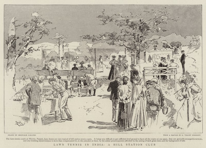 Lawn Tennis in India, a Hill Station Club (grabado) de Reginald Thomas Cleaver