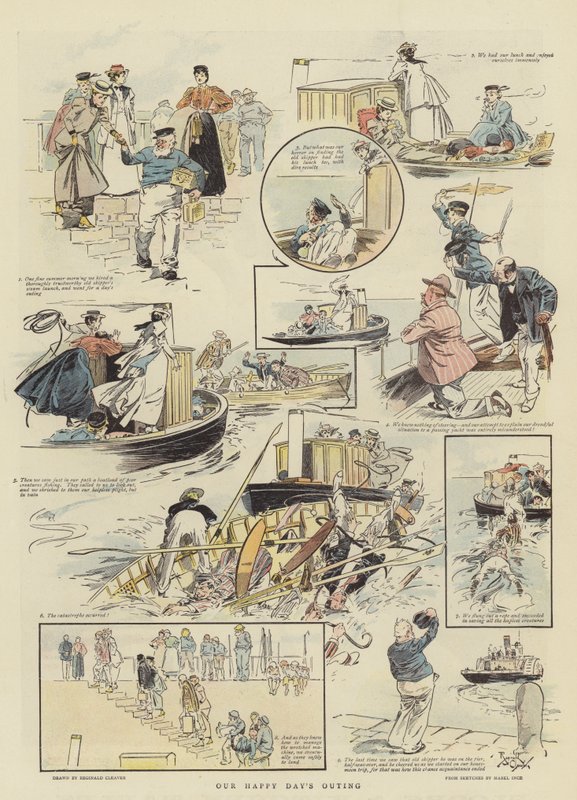 Nuestra excursión de Happy Day (cromolito) de Reginald Thomas Cleaver