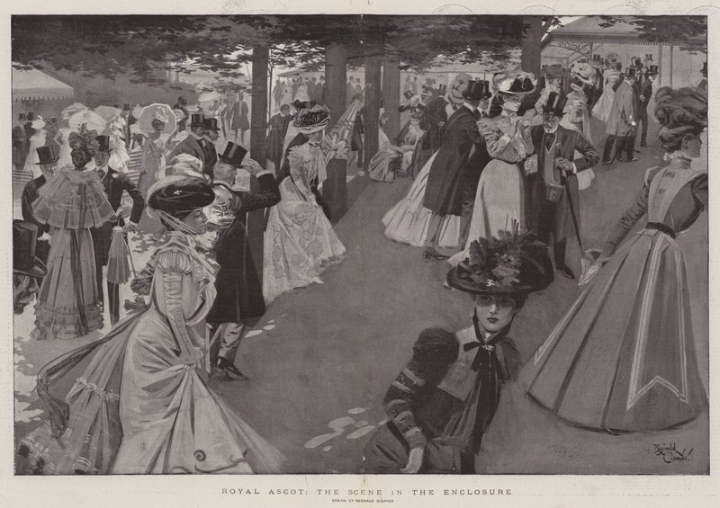Royal Ascot, la escena en el recinto (litografía) de Reginald Thomas Cleaver