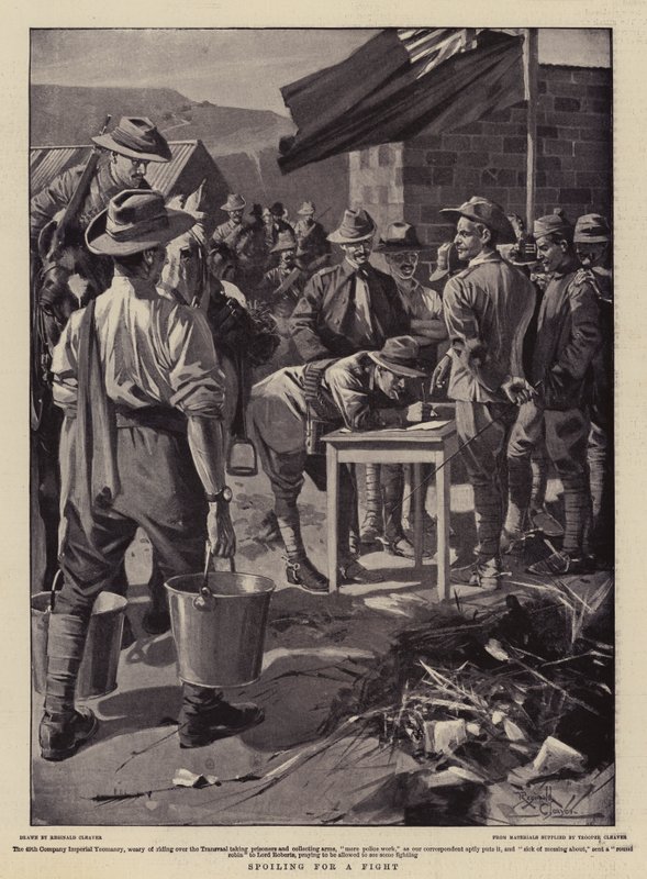 Spoiling for a Fight (litografía) de Reginald Thomas Cleaver