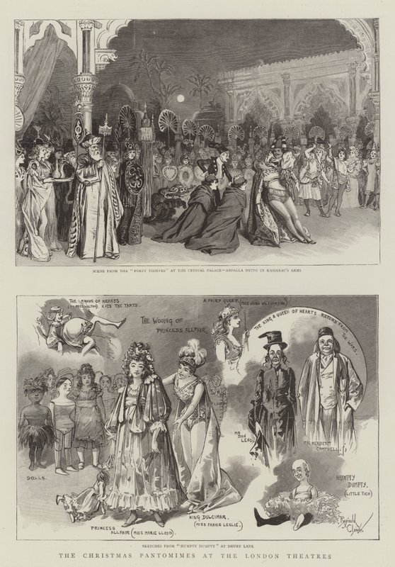 Las Pantomimas de Navidad en los Teatros de Londres (grabado) de Reginald Thomas Cleaver
