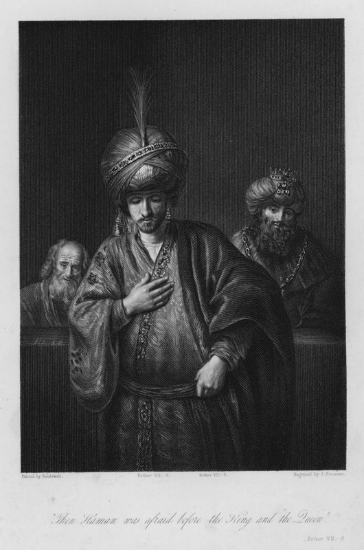 La condena de Amán, Ester VII, 6 de Rembrandt Harmensz. van Rijn (after)