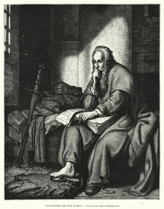 San Pablo en prisión de Rembrandt Harmensz. van Rijn (after)
