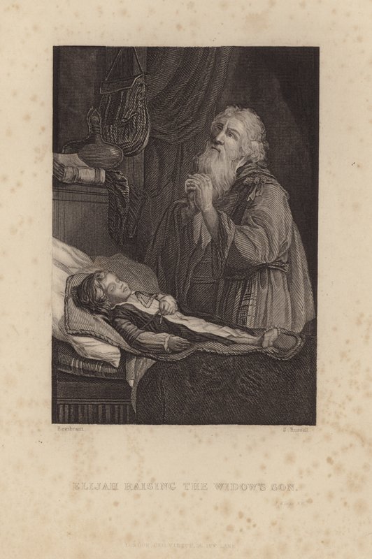 Elías resucitando al hijo de la viuda de Rembrandt van Rijn