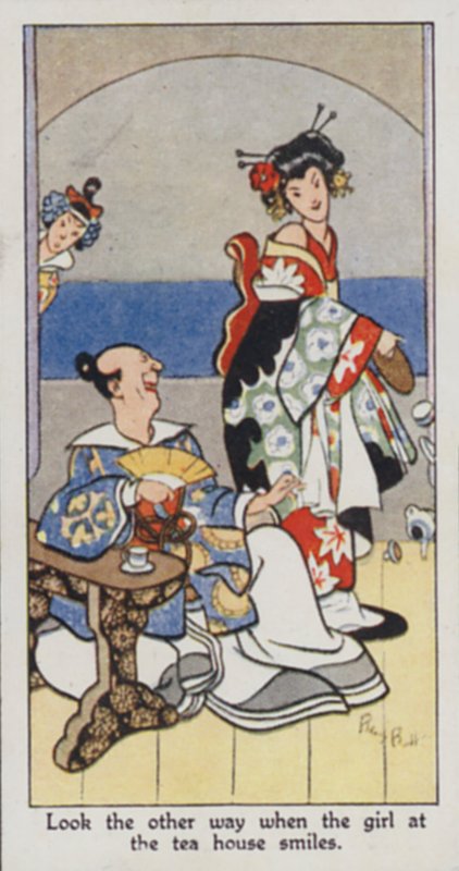 Proverbio Oriental: Mira hacia otro lado cuando la chica de la casa de té sonríe de René Bull