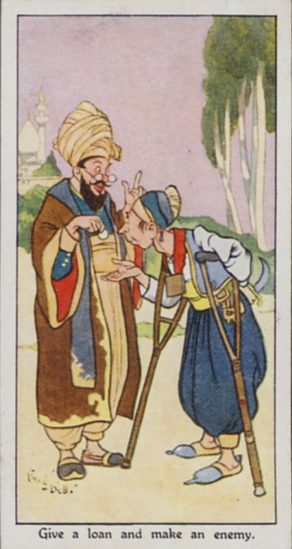 Proverbio oriental: Presta y haz un enemigo de René Bull