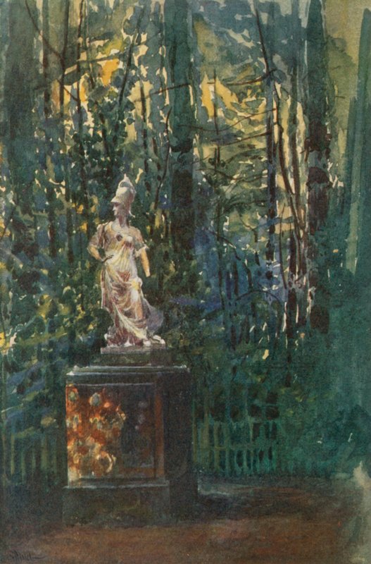 El laberinto, estatua de Minerva, Versalles de Rene Binet