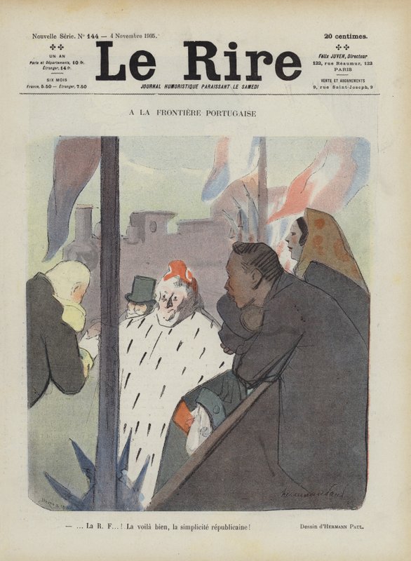 En la frontera portuguesa. Ilustración para Le Rire de Rene George Hermann Paul