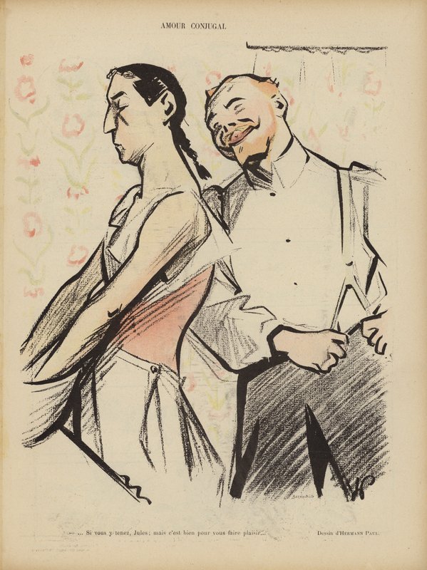 Amor conyugal. Ilustración para Le Rire de Rene George Hermann Paul
