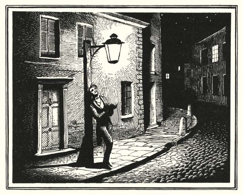 Hans Christian Andersen: La vieja lámpara de la calle de Rex (after) Whistler