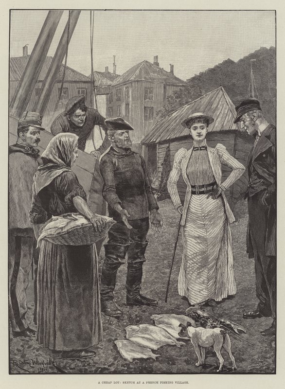 Un lote barato, boceto en un pueblo pesquero francés de Richard Caton Woodville junior