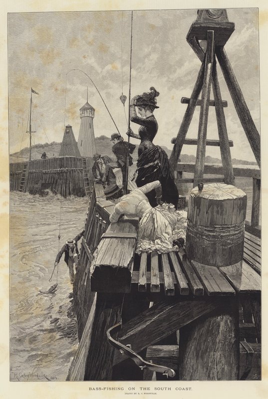 Pesca de róbalo en la costa sur de Richard Caton Woodville junior
