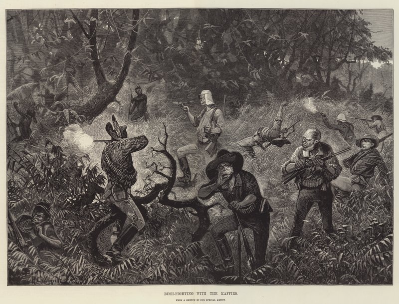 Lucha en el monte con los cafres de Richard Caton Woodville junior