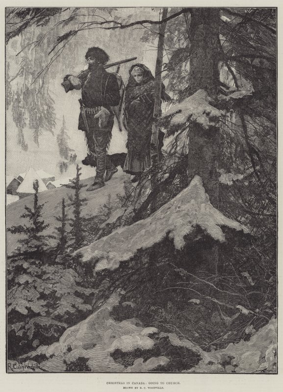 Navidad en Canadá, yendo a la iglesia de Richard Caton Woodville junior