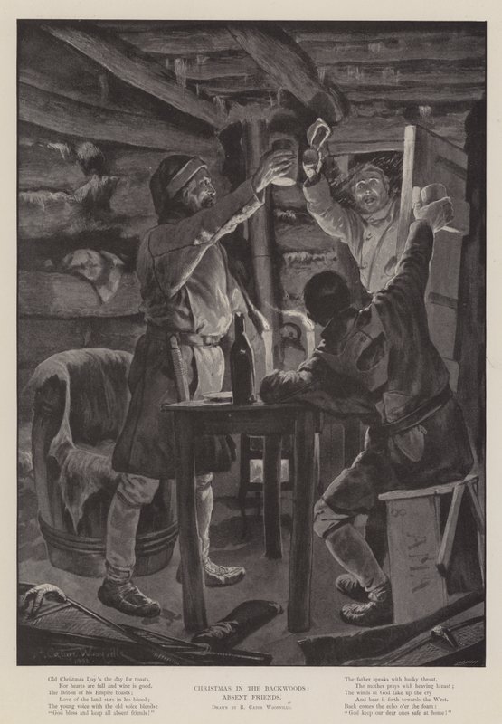 Navidad en el bosque, amigos ausentes de Richard Caton Woodville junior