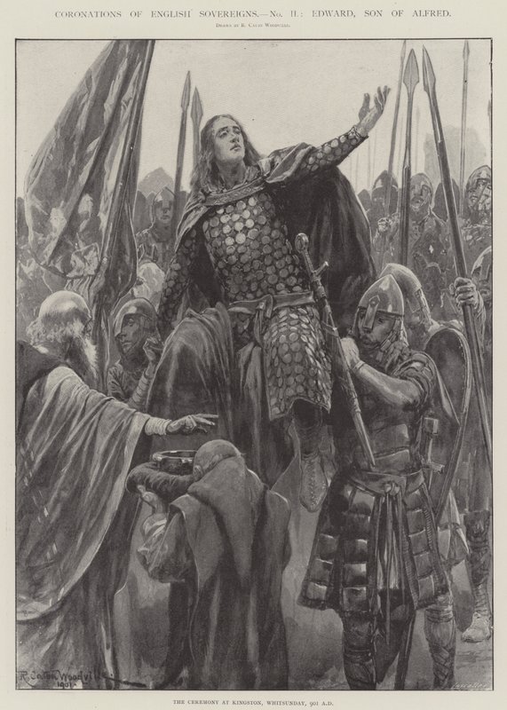 Coronaciones de Soberanos Ingleses, Eduardo, Hijo de Alfredo de Richard Caton Woodville junior