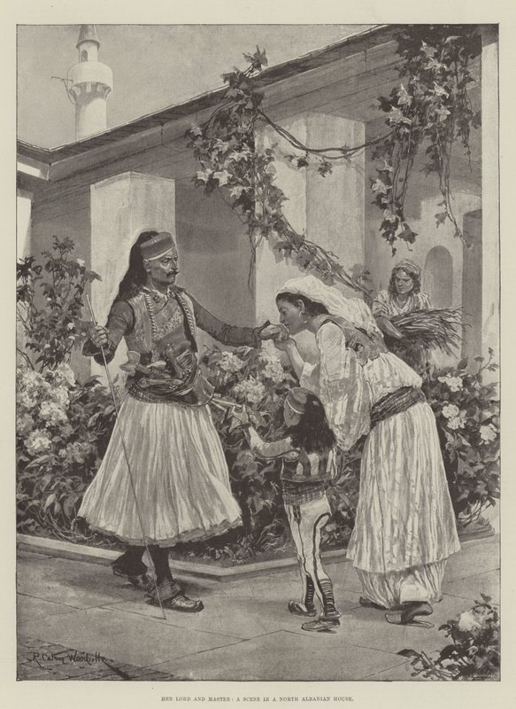 Su señor y maestro, una escena en una casa del norte de Albania de Richard Caton Woodville junior