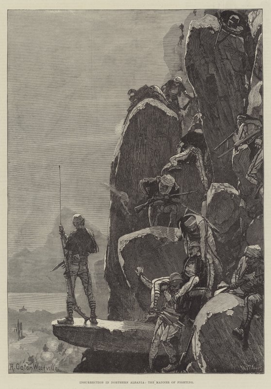 Insurrección en el norte de Albania, la manera de luchar de Richard Caton Woodville junior
