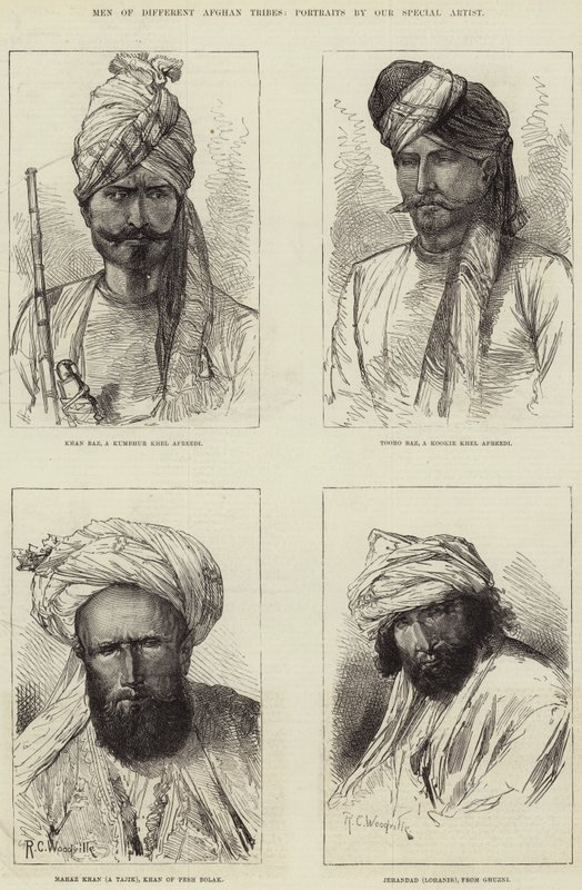 Hombres de diferentes tribus afganas de Richard Caton Woodville junior