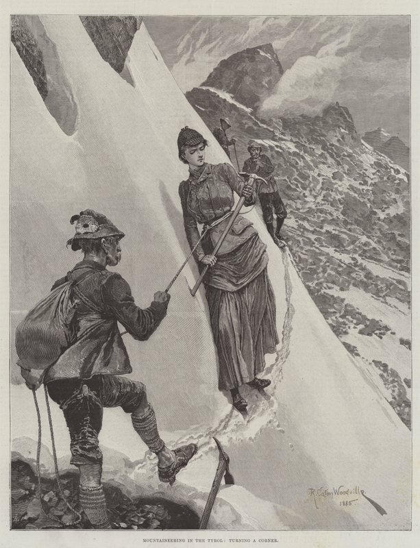 Montañismo en el Tirol, girando una Esquina de Richard Caton Woodville junior