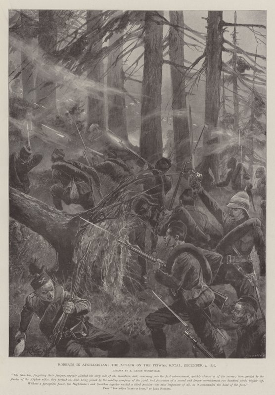 Roberts en Afganistán, el Ataque a Peiwar Kotai, 2 de diciembre de 1878 de Richard Caton Woodville junior