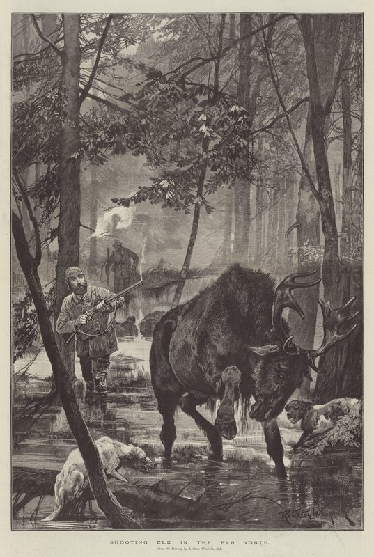 Caza de alces en el lejano norte de Richard Caton Woodville junior