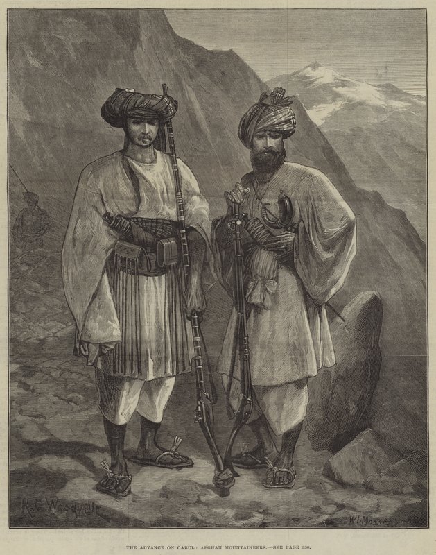 El avance sobre Kabul, montañeses afganos de Richard Caton Woodville junior
