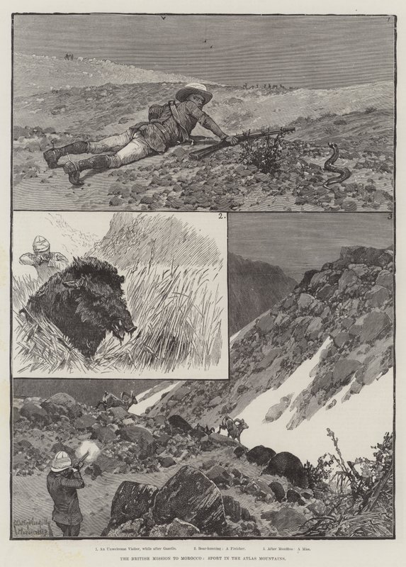 La Misión Británica a Marruecos, Deporte en las Montañas del Atlas de Richard Caton Woodville junior