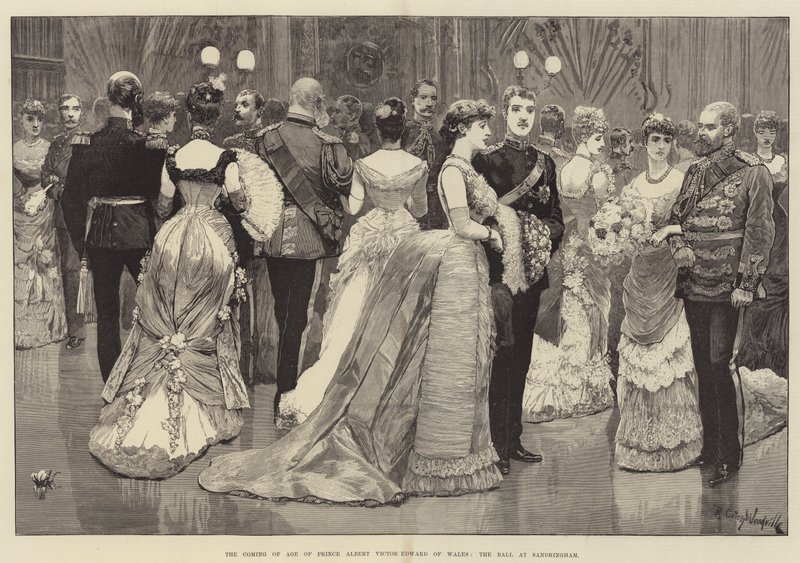 La Mayoría de Edad del Príncipe Alberto Víctor Eduardo de Gales, el Baile en Sandringham de Richard Caton Woodville junior