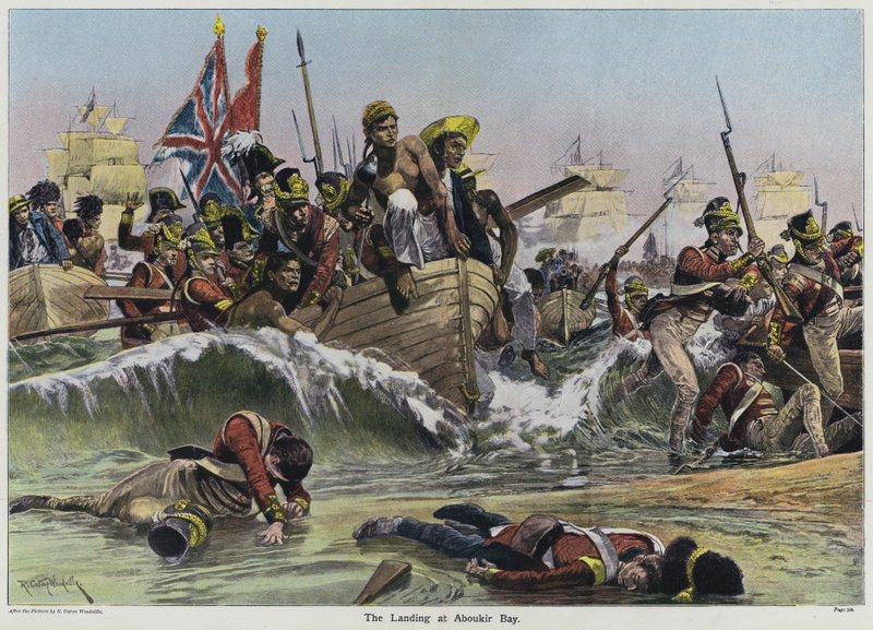 El desembarco en la bahía de Aboukir de Richard Caton II Woodville