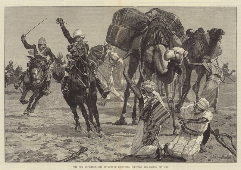 La expedición del Nilo, el avance sobre Jartum, capturando los suministros del enemigo de Richard Caton Woodville junior