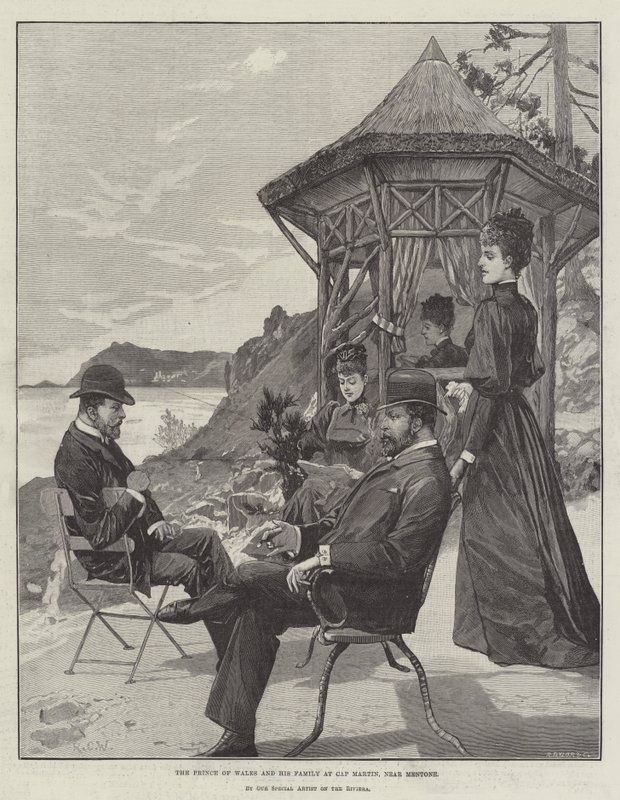 El Príncipe de Gales y su familia en Cap Martin, cerca de Mentone de Richard Caton Woodville junior