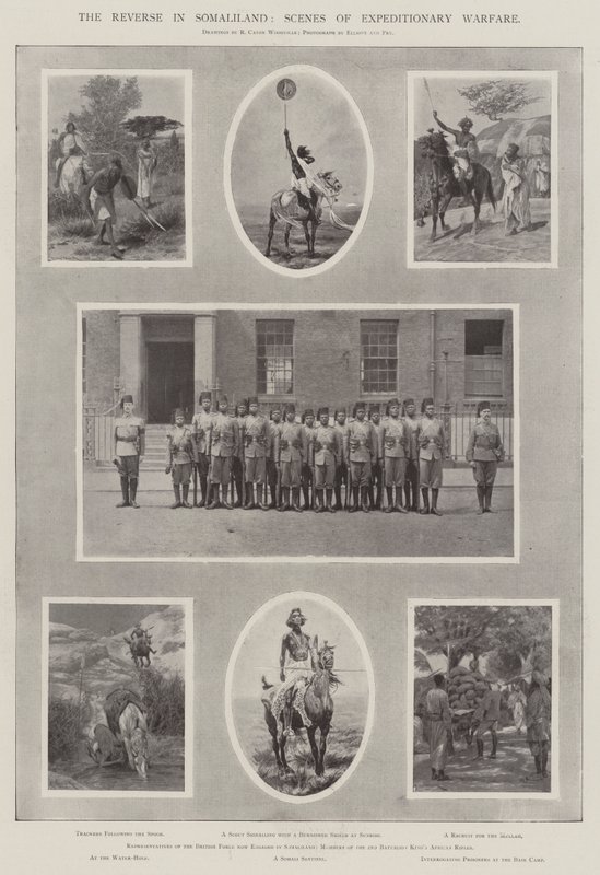 El revés en Somalilandia, escenas de guerra expedicionaria de Richard Caton Woodville junior