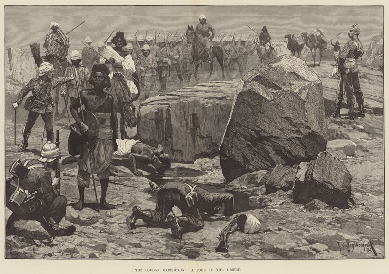La expedición al Sudán, una piscina en el desierto de Richard Caton Woodville junior