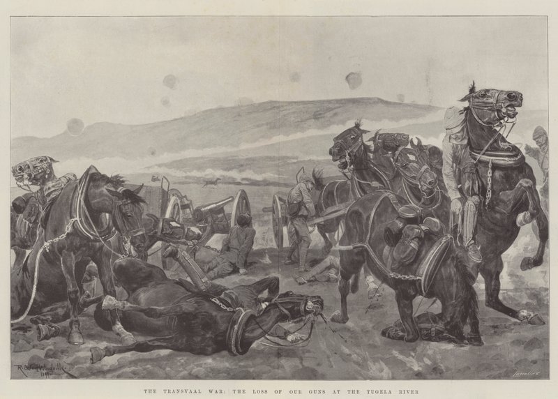 La guerra del Transvaal, la pérdida de nuestros cañones en el río Tugela de Richard Caton Woodville junior