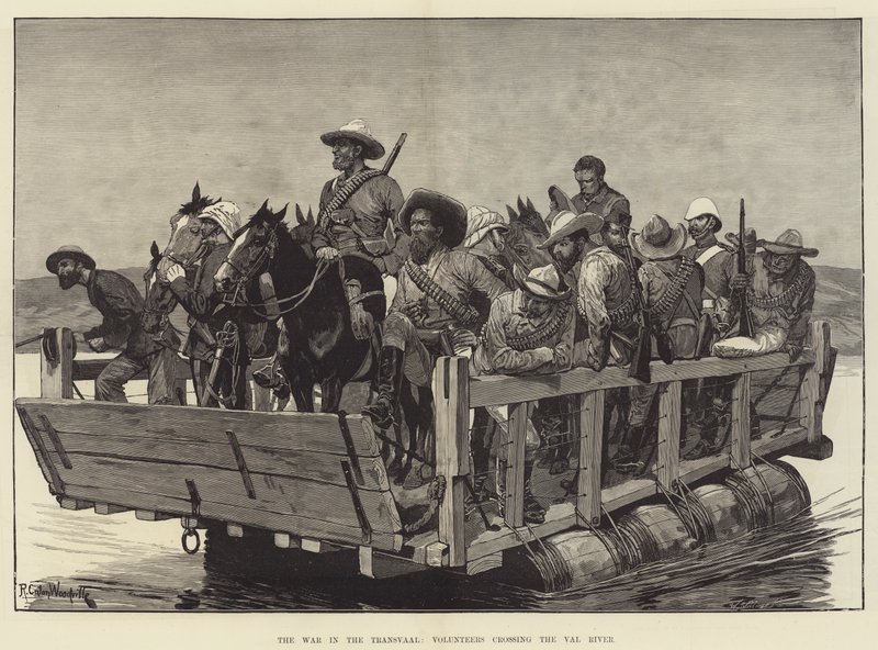 La Guerra en el Transvaal, Voluntarios Cruzando el Río Val de Richard Caton Woodville junior