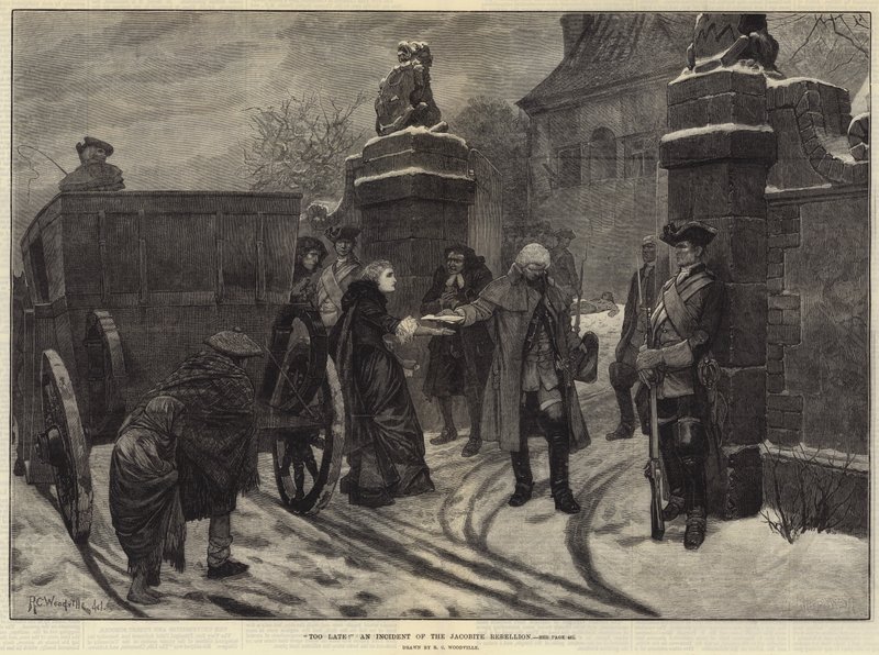 ¡Demasiado tarde! Un incidente de la Rebelión Jacobita de Richard Caton Woodville junior