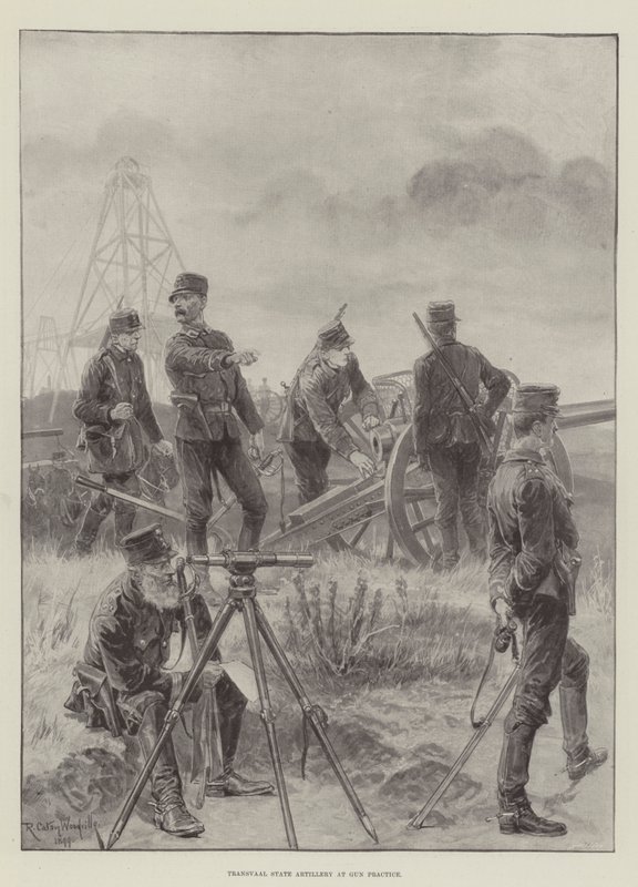 Artillería del Estado de Transvaal en Práctica de Tiro de Richard Caton Woodville junior