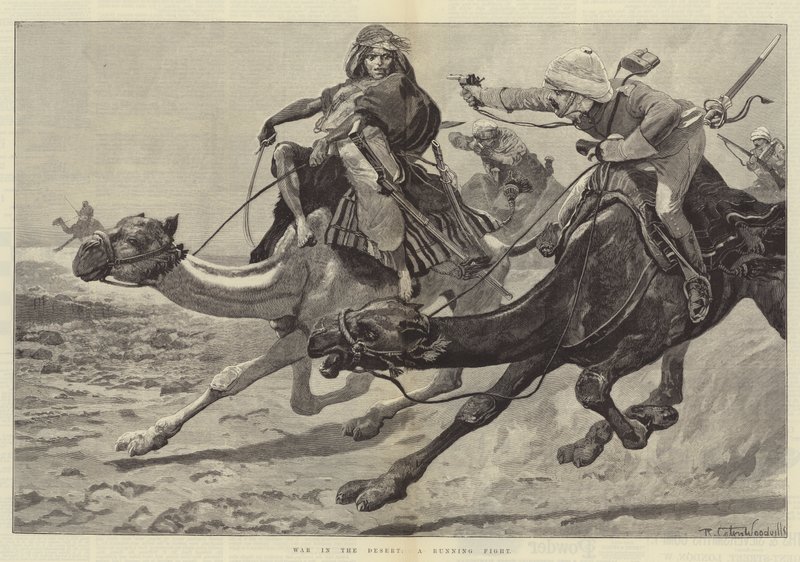Guerra en el desierto, una pelea en marcha de Richard Caton Woodville junior