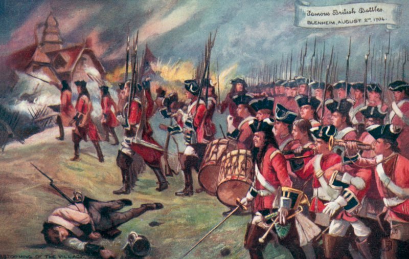 Tropas británicas asaltando el pueblo, Batalla de Blenheim, Baviera, Guerra de Sucesión Española, 1704 de Richard Caton II Woodville