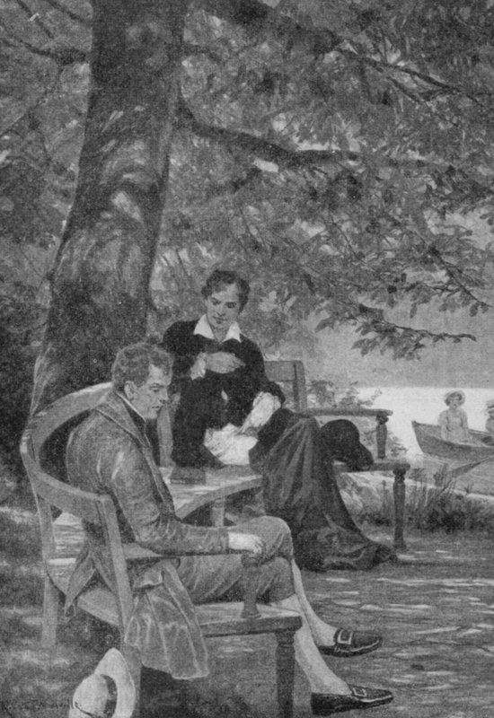 Esto era fama, dijo Lord Byron, al escuchar una de las melodías de Tom Moore siendo cantada desde un bote de Richard Caton II Woodville