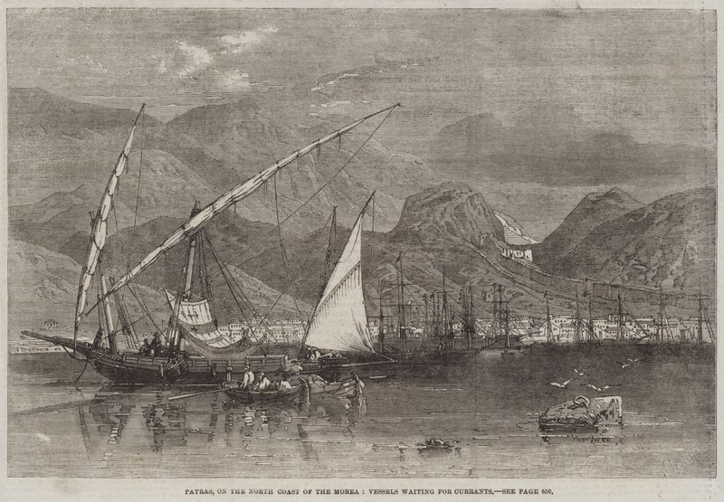 Patras, en la costa norte de Morea, barcos esperando pasas de Richard Principal Leitch