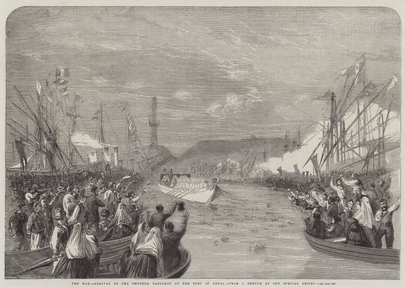 La Guerra, Llegada del Emperador Napoleón al Puerto de Génova de Richard Principal Leitch