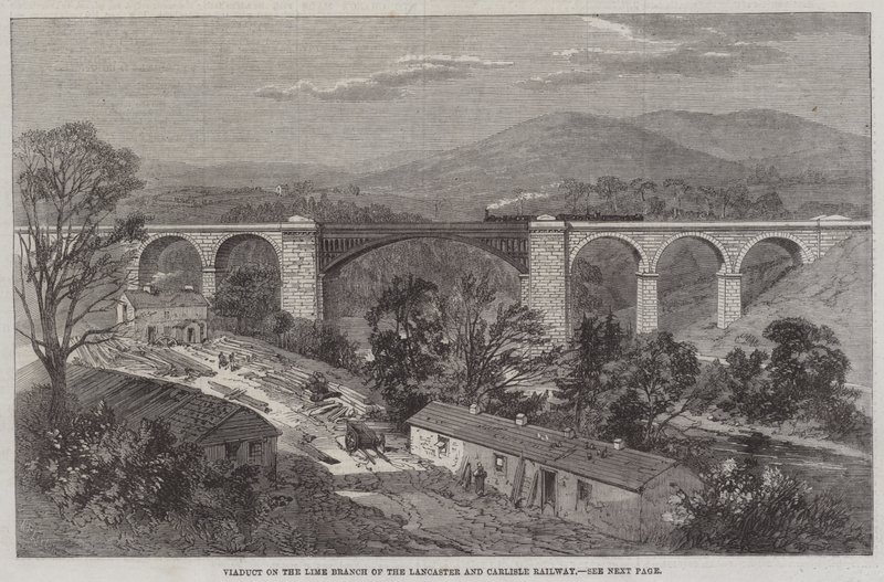 Viaducto en la rama Lime del ferrocarril de Lancaster y Carlisle de Richard Principal Leitch