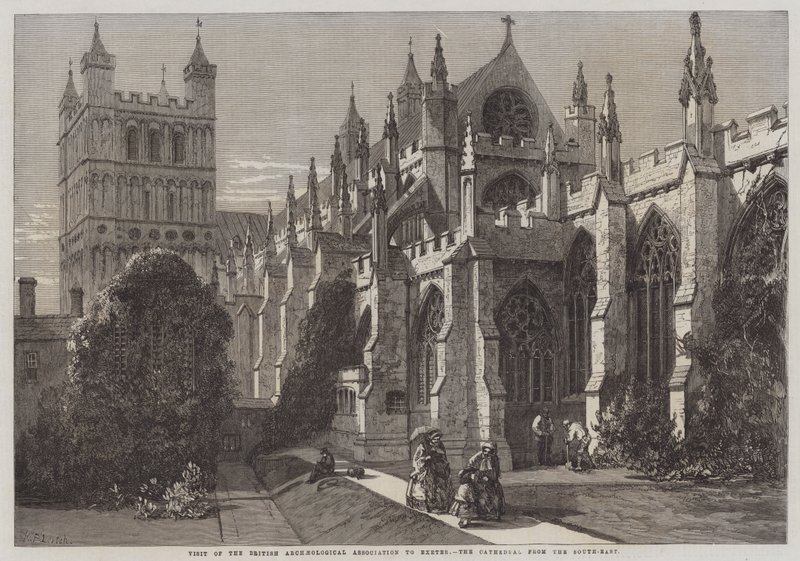 Visita de la Asociación Arqueológica Británica a Exeter, la catedral desde el sureste de Richard Principal Leitch