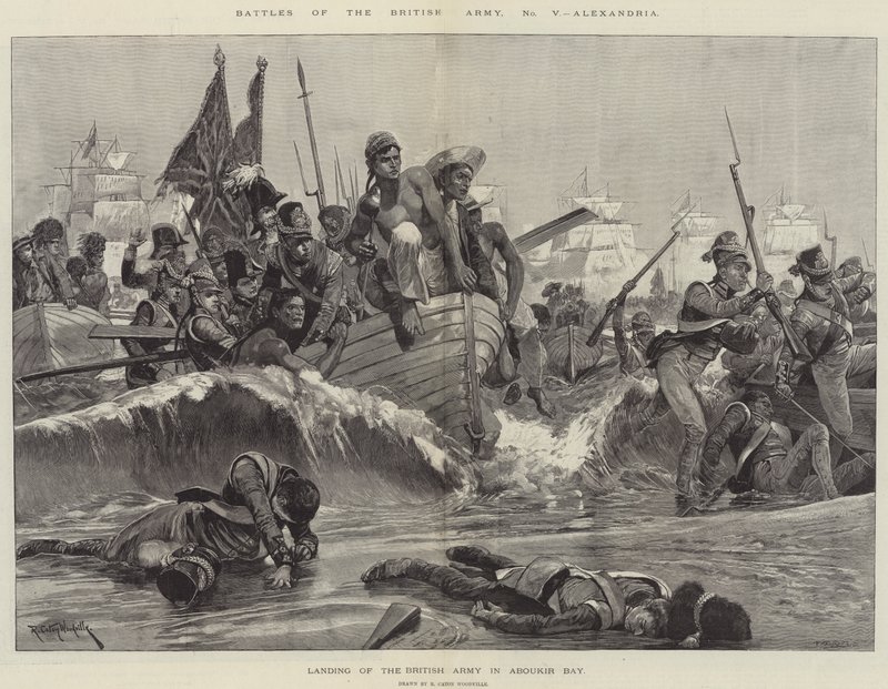 Batallas del ejército británico, Alejandría de Richard Caton II (after) Woodville