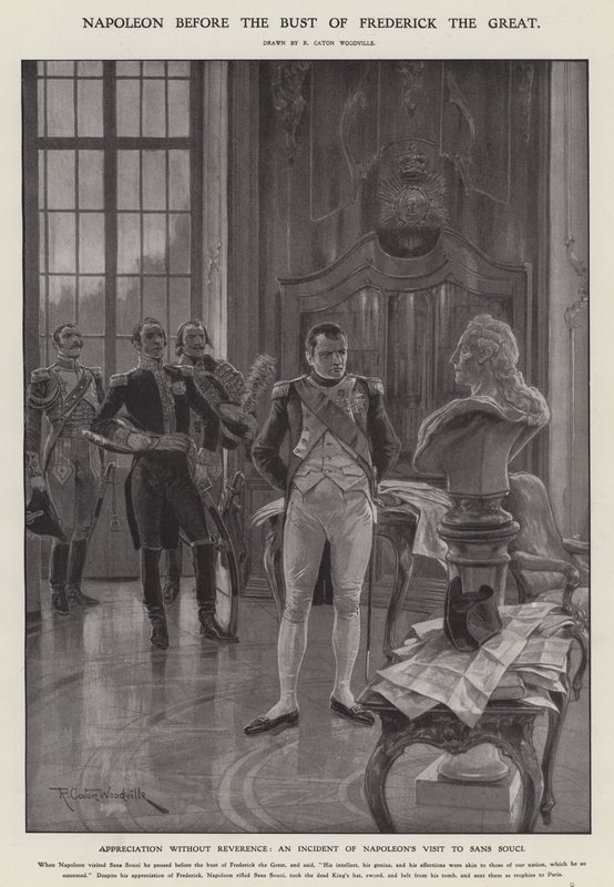 Napoleón ante el busto de Federico el Grande de Richard Caton II (after) Woodville