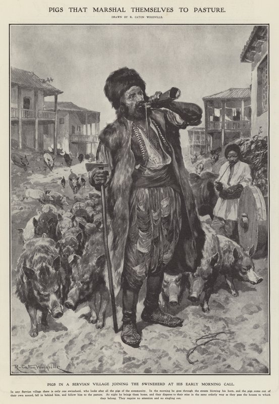 Cerdos que se dirigen al pasto de Richard Caton II (after) Woodville